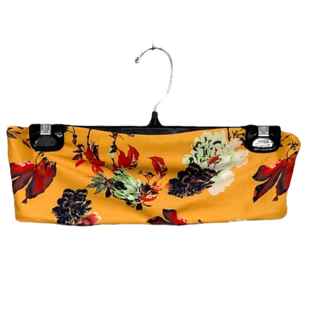 MED/US 6•ZAFUL•FLORAL BANDEAU BIKINI TOP•